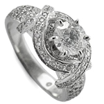 Diamond engegement Ring 14k White Gold