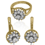 14K Lab Grown Diamond Ring Earrings Set