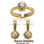 Lab Grown Diamond Earrings and ring 14k gold