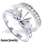 950 Platinum Lab Grown Diamond Engagement Ring Set