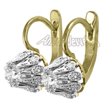 Genuine Diamonds, Russian Style Earrings 18k