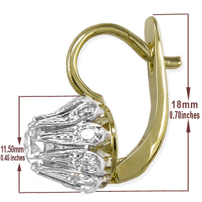Genuine Diamonds, Russian Style Earrings 18k